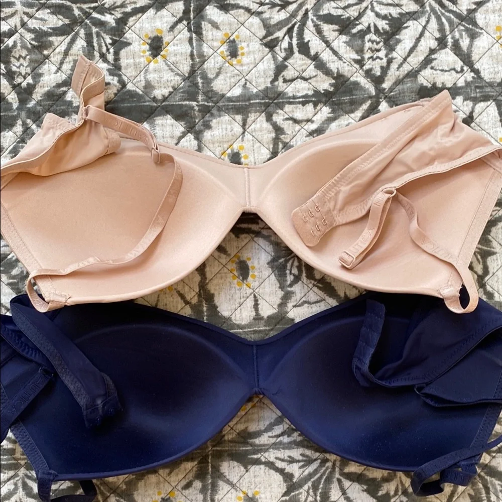 Nautica Cream and Blue Bra with Seamless Fit - Picture 4 of 4